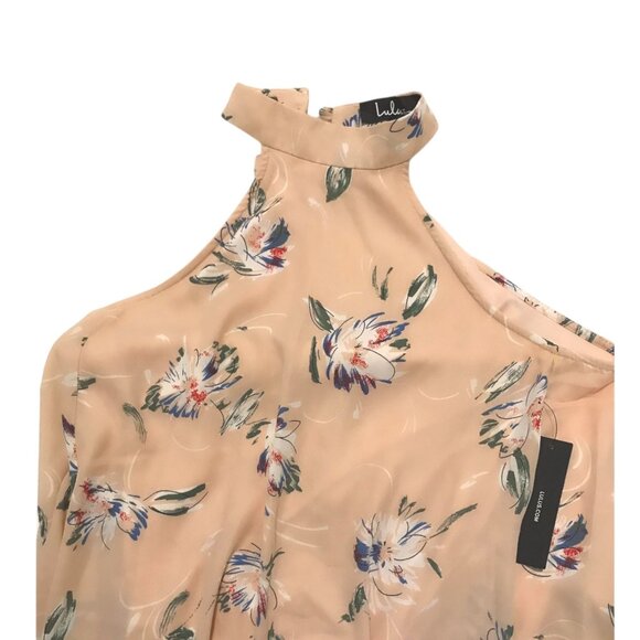 Lulus Merci Bouquet Floral Swing Dress Size S Peach Pink NWT - Picture 12 of 16